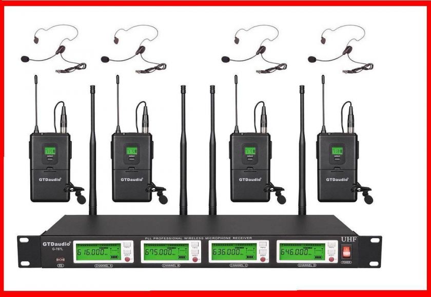   UHF Diversity Wireless Lavalier headset Microphone Mic System  