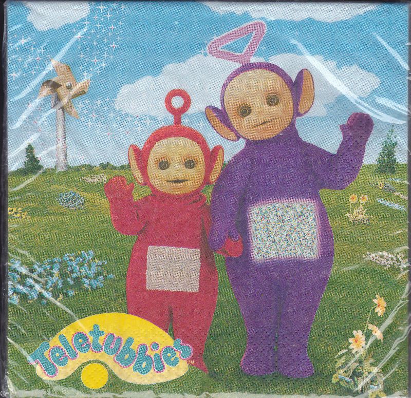 TELETUBBIES Birthday Party Supplies ~ HTF Large NAPKINS 048419123903 