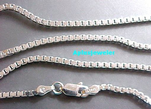 ITALY .925 SILVER BOX CHAIN NECKLACE 2 mm 18 #4187  