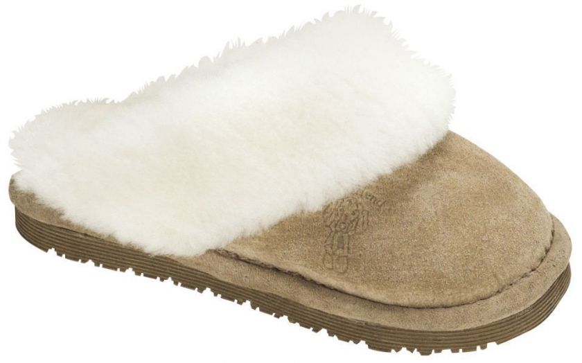   FOOTWEAR, GIRLS SHEEPSKIN SCUFF SLIPPERS, STEP IN SLIP OFF 461140 NEW