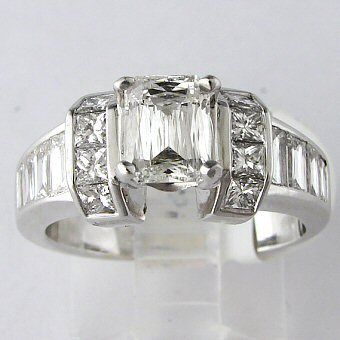 38 CT Diamond Ladies Engagement Ring 18k White Gold  