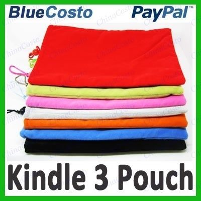 Velvet Case Sleeve Pouch Cover 4  KINDLE 3 3G WIF  