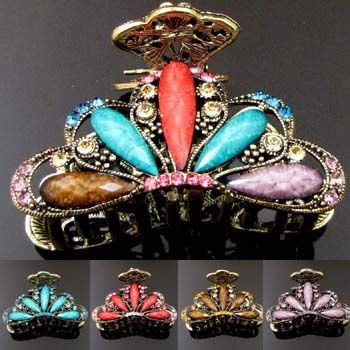    1pc Austrian rhinestone crystal Antiqued hair claw clip