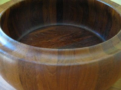 MID CENTURY DIGSMED DENMARK LARGE STAVED TEAK BOWL  