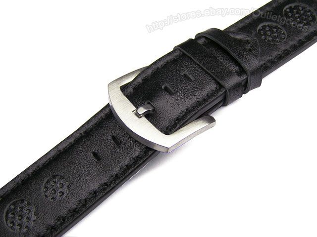 23mm Black Leather Watch Band Strap fits U Boat Luminox  