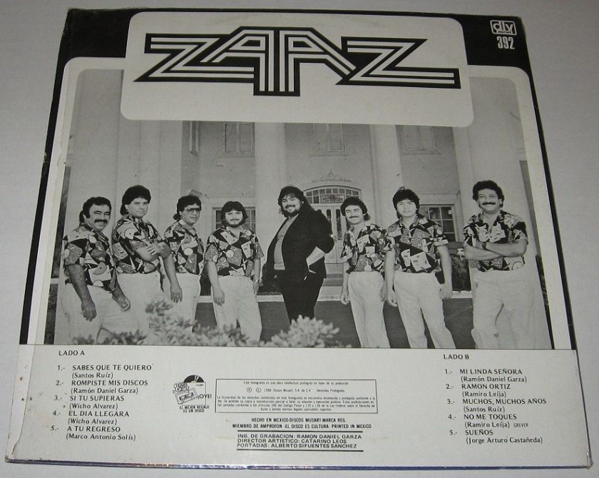 GRUPO ZAAZ  SABES QUE TE QUIERO   LP cumbia victor hugo  