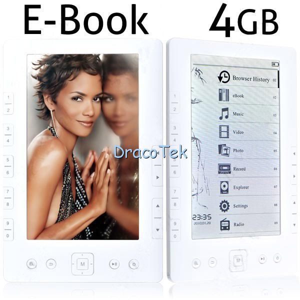 TFT E Book Reader Media Player w/ FM Radio Voice Recorder TF Slot 