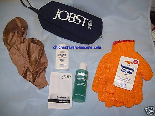 Stocking Donning Kit, Gloves Lotion Detergent Slip Aide  