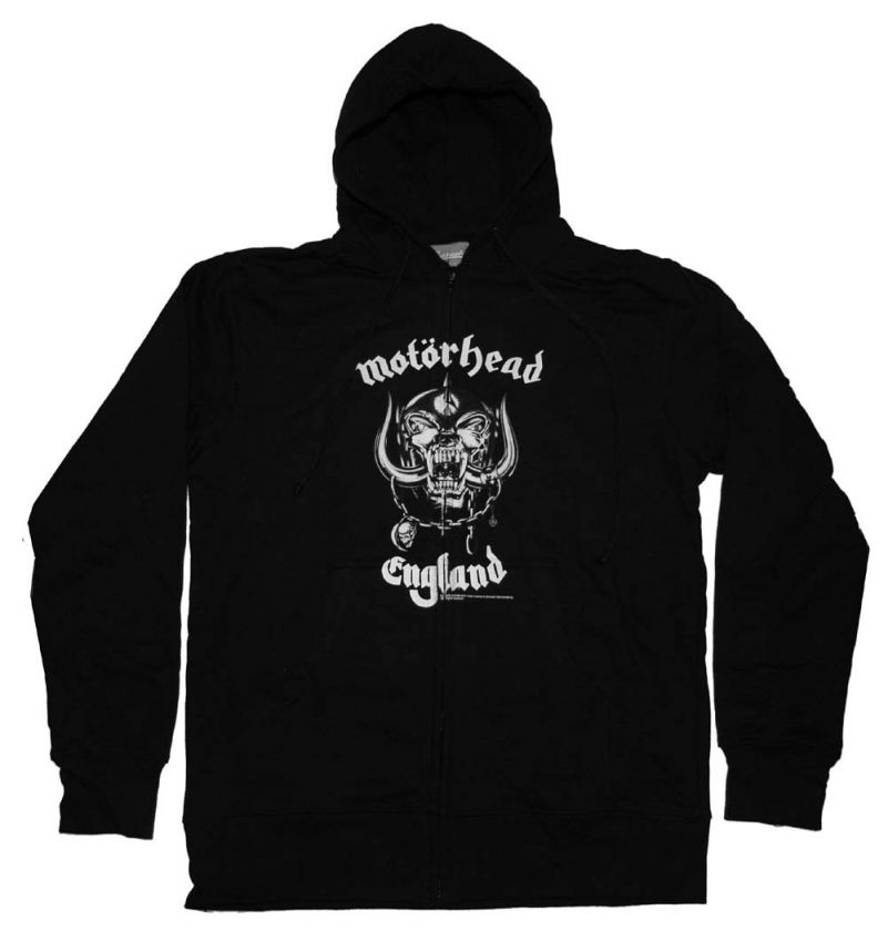 Motorhead England Skull Logo Metal Band Zip Up Hoodie  