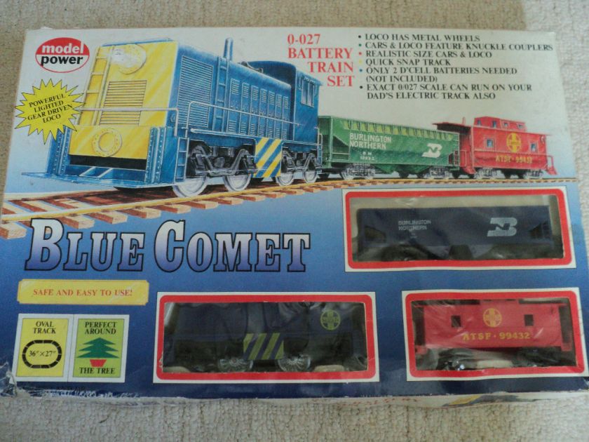   Model Power #650 Blue Comet Battery Train Set 0 027 Battery Train Set