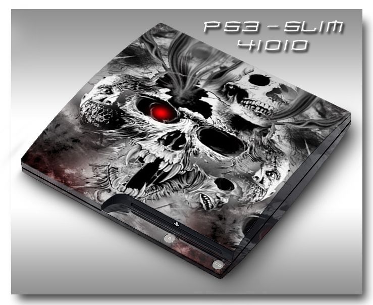 PS3 Slim Armored Skin Set  41010 Skulls Trapped in HELL  