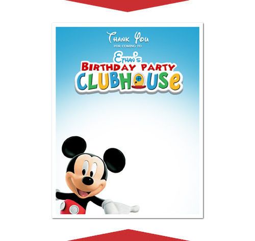 MICKEY MOUSE CLUBHOUSE Birthday Party THANK YOU NOTES  