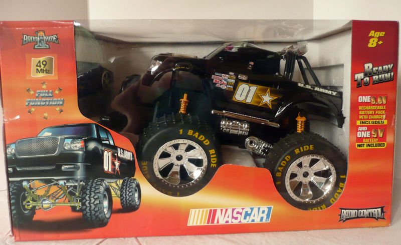Nascar U.S. Army Monster Truck Radio Control 110 scale 9.6V w/charger 