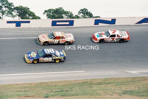 1988 NASCAR PHOTO DAYTONA 500 #98 PIMM, #8 HILLIN, #7 K  