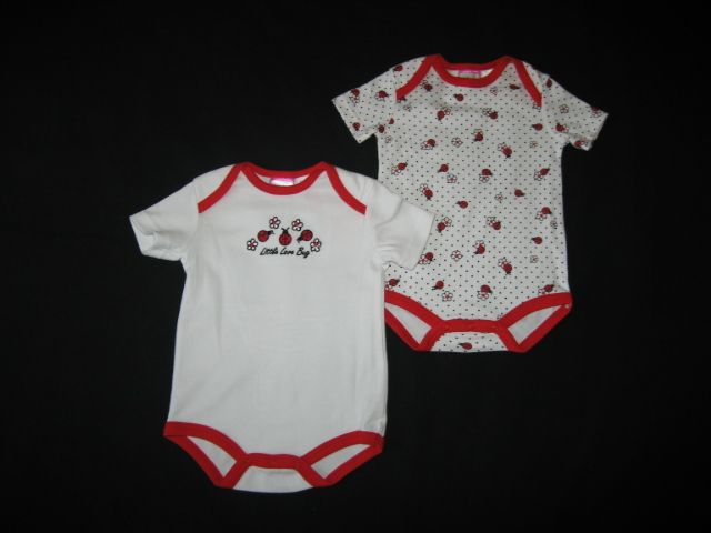 NEW LITTLE LOVE BUG Onesies & Bib Girls Summer 0 6m  