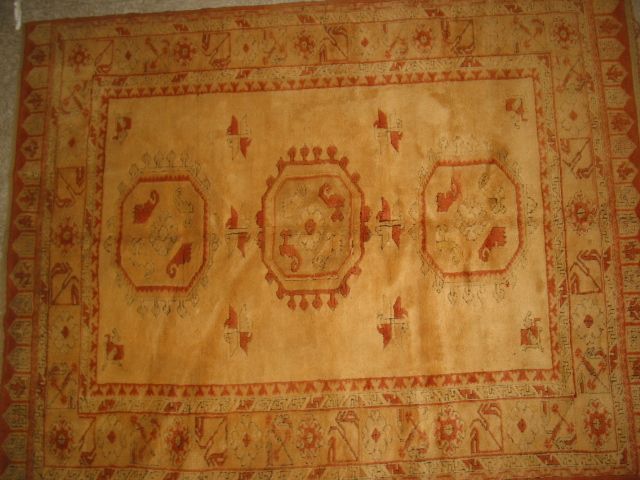 Vintage Oushak Hand Knotted Turkish Rug B 7396  