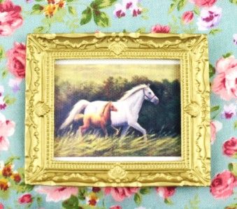 Dollhouse Furniture Horse Wall Painting Picture Frame  