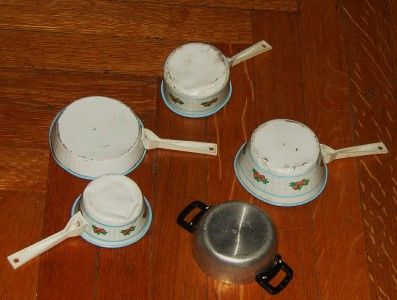 Vintage Aluminum Doll Toy Pans Pretend Play Lot  