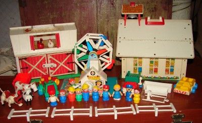   Fisher Price Little People Ferris Wheel Barn Yard School House  