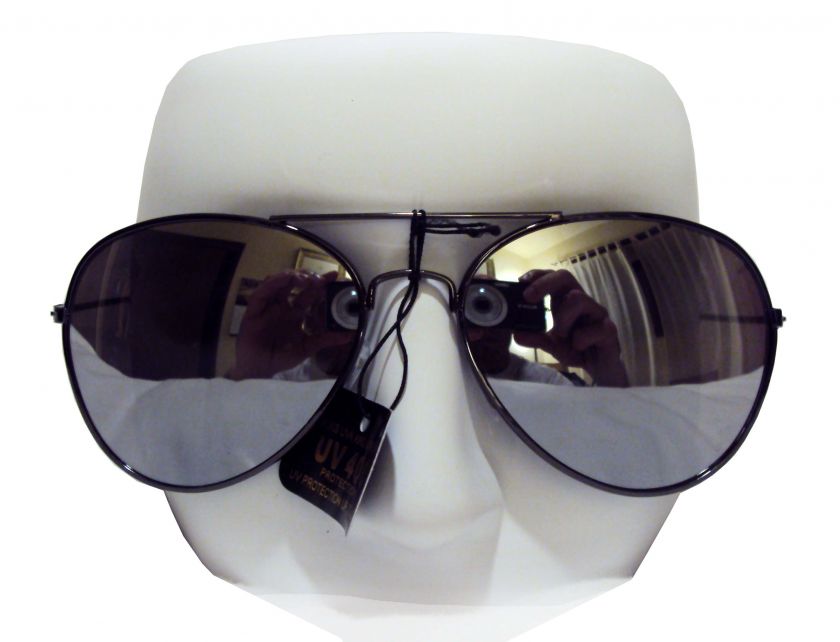   AVIATOR Black Mirror Mirrored Men Women Mens Sun Sunglass Reflective