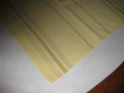 VINTAGE YELLOW RAYON METALLIC STRI TABLECLOTH & NAPKINS  