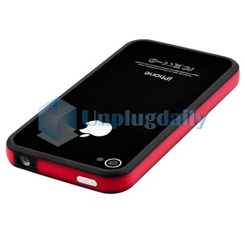 Red Black Silicone Bumper Case+Privacy Screen Protector For Apple 