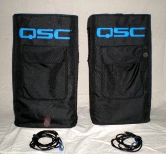 QSC HPR 122i  PAIR OF 12 2 WAY POWERED SPEAKERS, COVERS & CUSTOM 