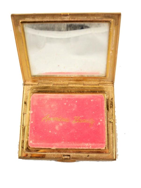 Vintage Mother Of Pearl American Beauty Compact 1940S  