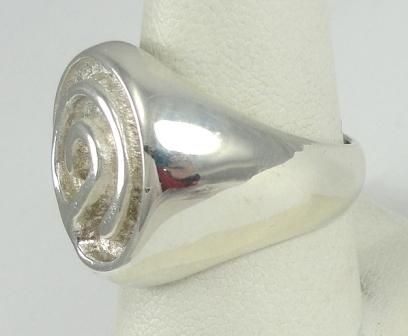 Sterling Silver Ring RLM Studio Raised Curl Motif Sz 8  