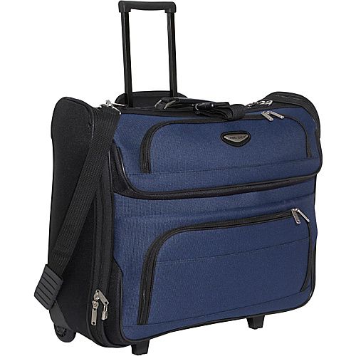 Travelers Choice Amsterdam Rolling Garment Bag   Navy  