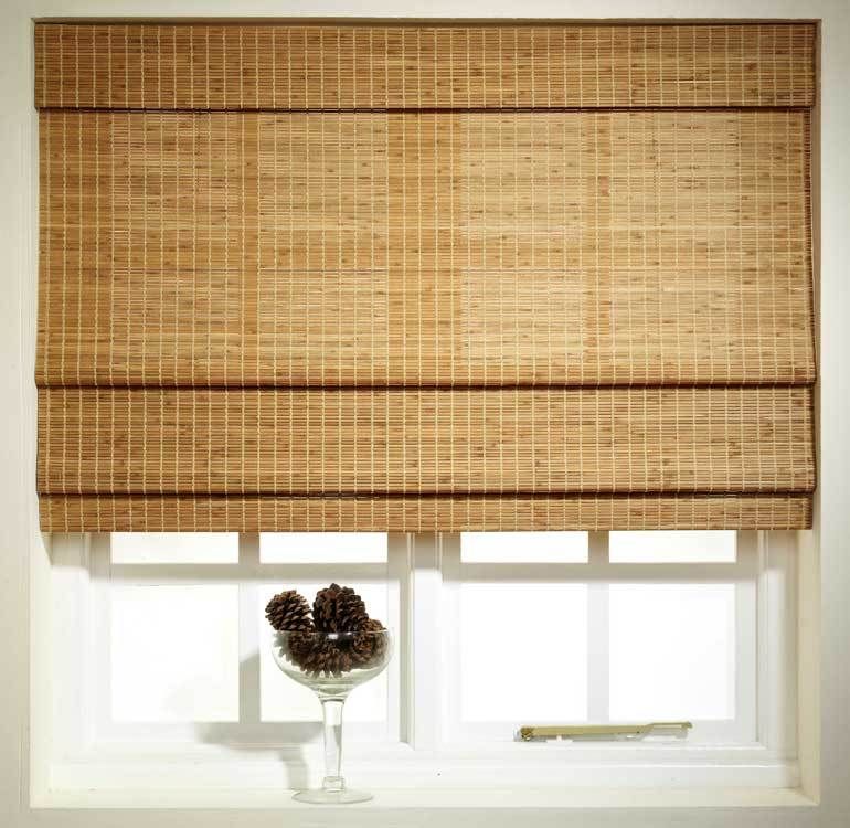 Ready made Bamboo Roman Blinds   4 Colours   4 Sizes  