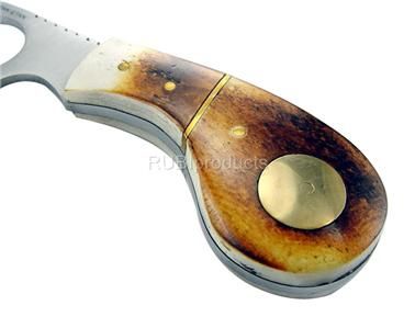 Skinning Knife BONE HANDLE Handle Pro Hunting Knives Skinner Gut 