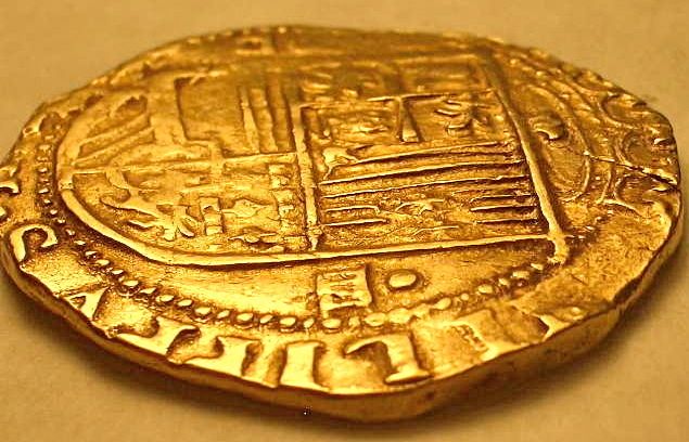 FANTASTIC 1556   1598 SPANISH GOLD 4 ESCUDOS COB DOUBLOON  