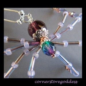 Halloween Beaded Spider Hair Ornament EHAG  