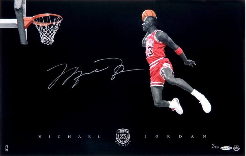 MICHAEL JORDAN Signed 1988 Slam Dunk 14x22 UDA LE 123  