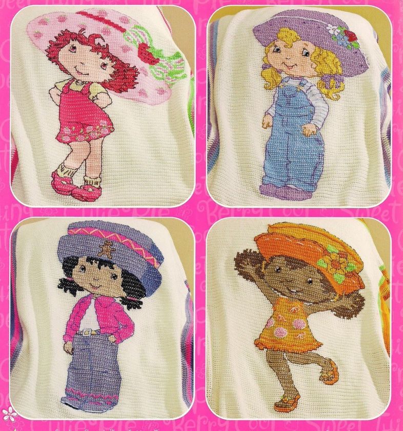 Strawberry Shortcake AFGHANS for children girls CROCHET cross stitch 