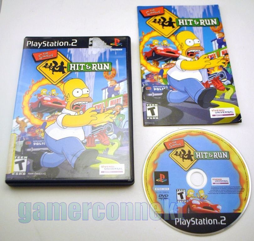 The Simpsons Hit and Run PS2 Pre owned Complete HTF 020626721110 