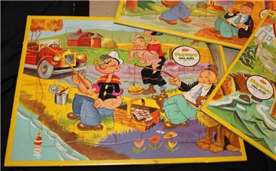   OLIVE OYL JAYMAR VINTAGE PUZZLES TOY KING FEATURES INLAID TRAY  