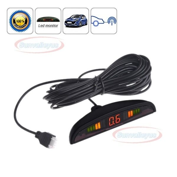 Parking Sensors Security LED Car Reverse Backup Radar Kit Sound 